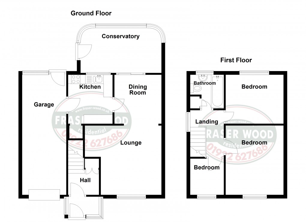 Floorplan for Bloxwich, Walsall, West Midlands