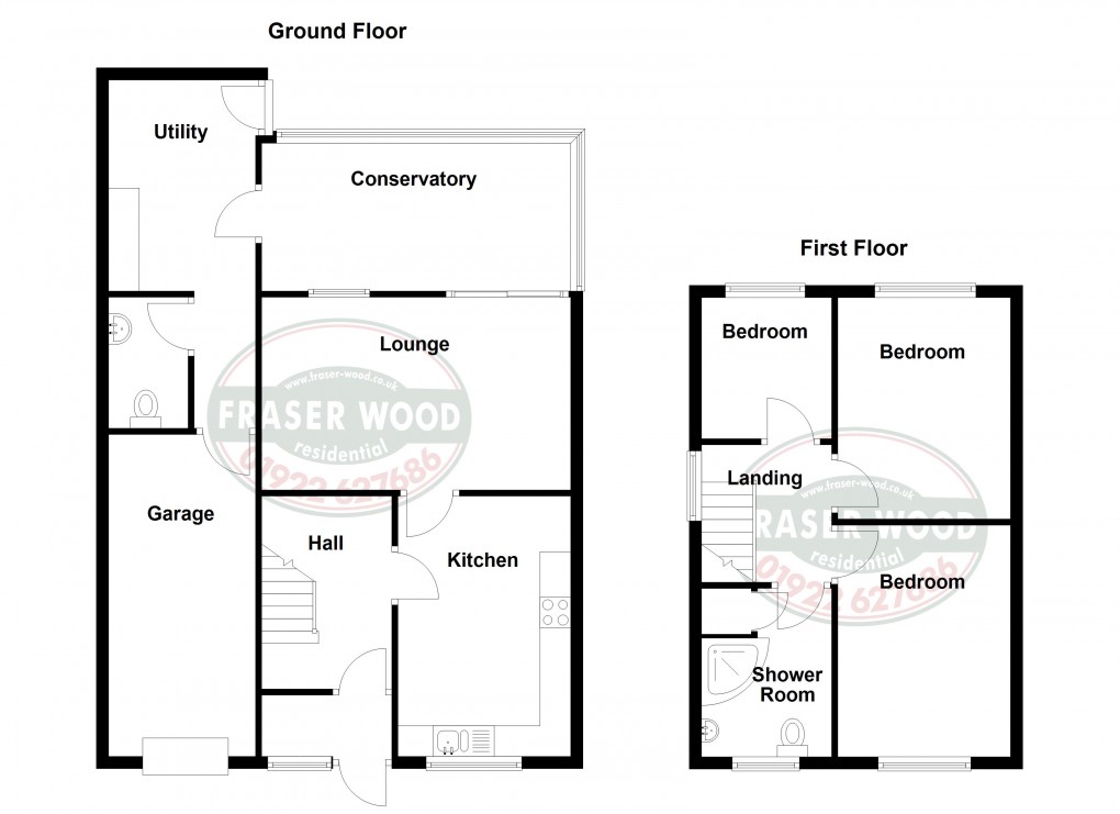 Floorplan for Norton Canes, Cannock, Staffordshire