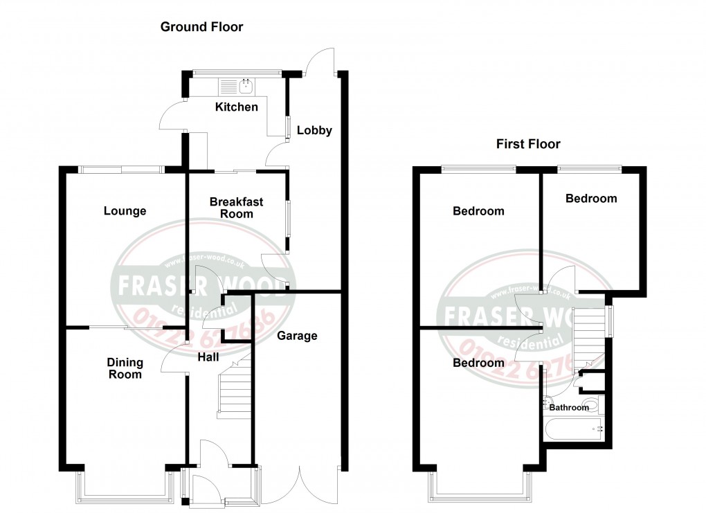 Floorplan for Rushall, Walsall, West Midlands