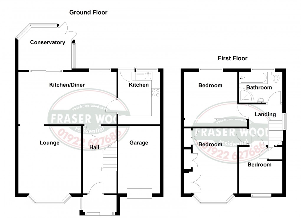 Floorplan for Bloxwich, Walsall, West Midlands