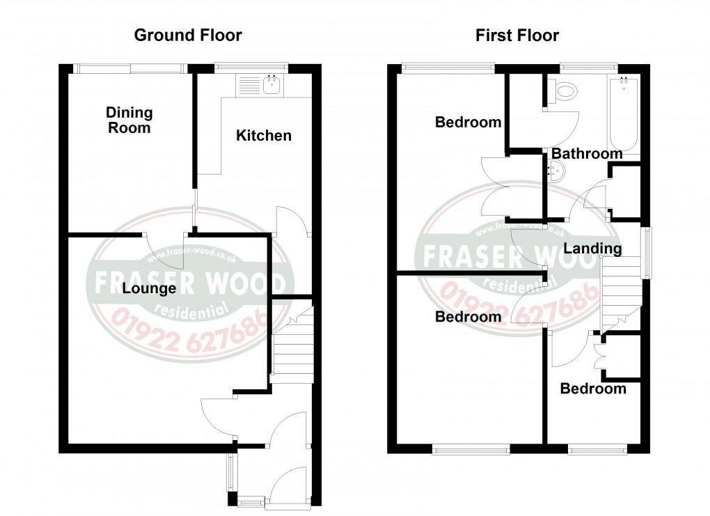 Floorplan for Reedswood Close, Walsall, West Midlands