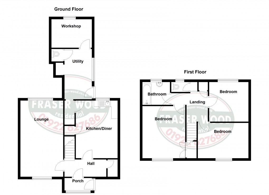 Floorplan for Shelfield, Walsall, West Midlands